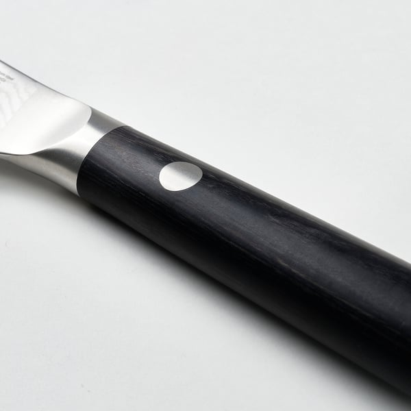 FJÄLLRÖDING Couteau d'office, acier damas/noir, 22 cm