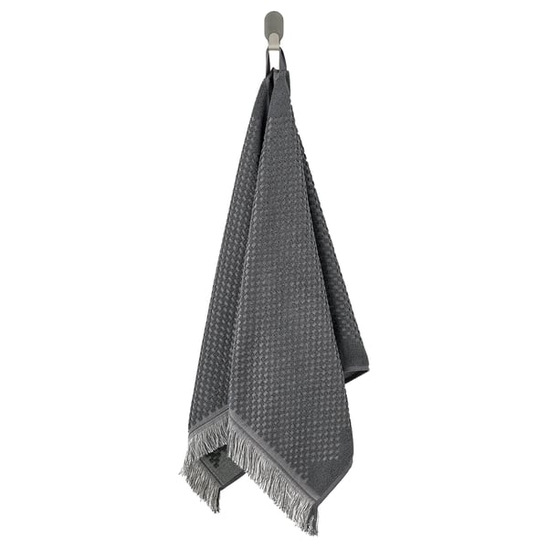 FJÄLLSTARR Serviette de toilette, gris foncé, 50x100 cm
