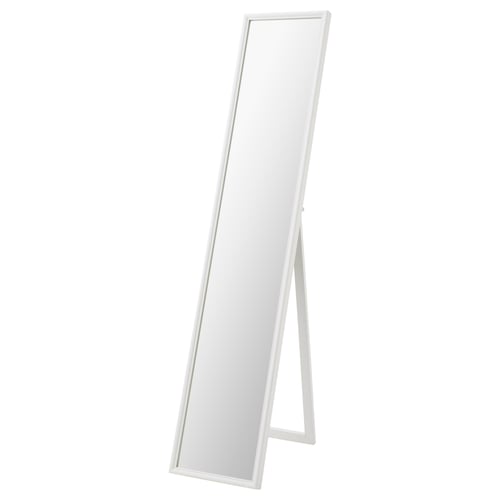 FLAKNAN Miroir sur pied, blanc, 30x150 cm
