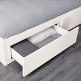 FLEKKE Lit banquette 2p (struct + matelas), blanc/Åfjäll mi-ferme, 80x200 cm