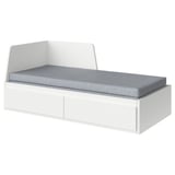 FLEKKE Lit banquette 2p (struct + matelas), blanc/Ågotnes ferme, 80x200 cm