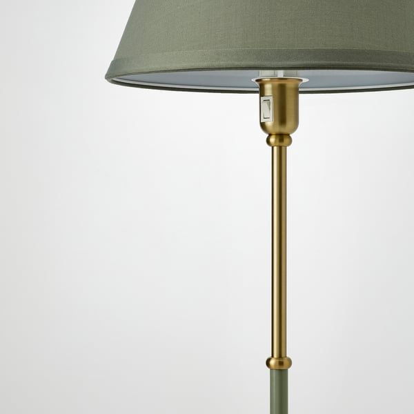 FLYGHÖJD Lampadaire, pied laiton/vert gris