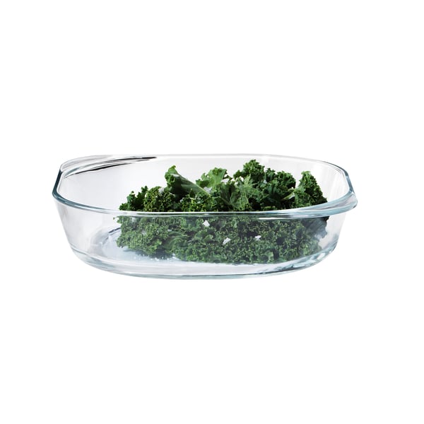 FÖLJSAM Plat à four, verre transparent, 24.5x24.5 cm