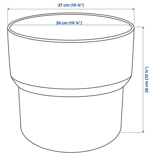 FÖRENLIG Cache-pot, intérieur/extérieur blanc, 24 cm