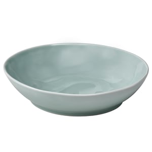FORELLTETRA Assiette creuse, turquoise/gris, 21x19 cm
