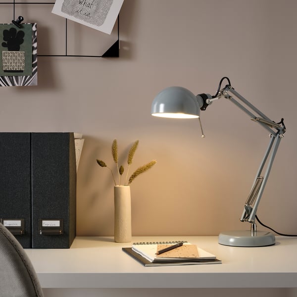 FORSÅ Lampe de bureau, turquoise