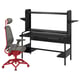 FREDDE / STYRSPEL Bureau et chaise gaming, noir gris/rouge