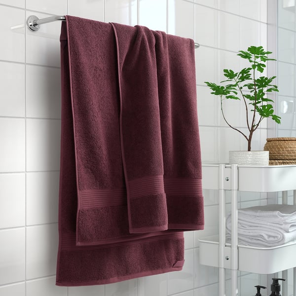 FREDRIKSJÖN Drap de bain, rouge profond, 100x150 cm