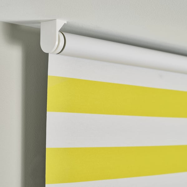 FRIDANS Store à enrouleur occultant, blanc jaune/rayé, 80x195 cm