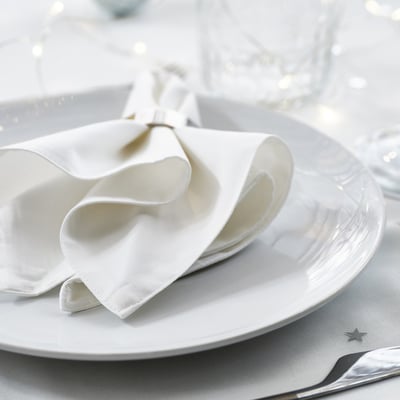 FRÖJDA Serviette, blanc, 30x30 cm