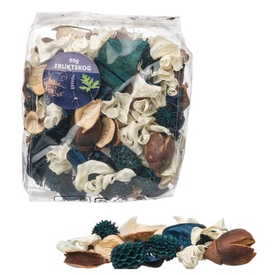 FRUKTSKOG Pot-pourri parfumé, Vétiver et géranium/turquoise-noir, 90 g