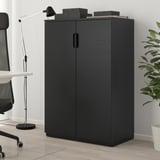 GALANT Armoire avec portes, plaqué frêne teinté noir, 80x120 cm