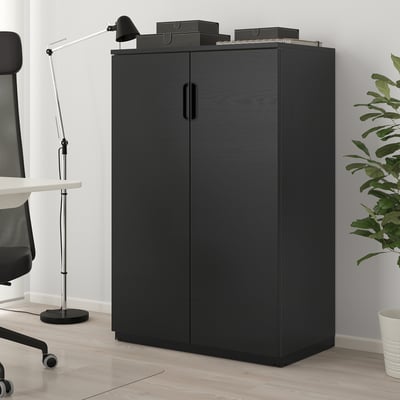 GALANT Armoire avec portes, plaqué frêne teinté noir, 80x120 cm