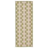 GÅNGSTIG Tapis de cuisine, tissé à plat vert/blanc cassé, 45x120 cm