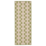 GÅNGSTIG Tapis de cuisine, tissé à plat vert/blanc cassé, 80x200 cm