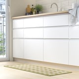 GÅNGSTIG Tapis de cuisine, tissé à plat vert/blanc cassé, 45x120 cm