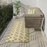 GÅNGSTIG Tapis de cuisine, tissé à plat vert/blanc cassé, 80x200 cm