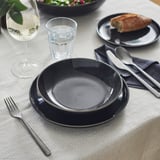 GLADELIG Assiette creuse, gris foncé, 21 cm