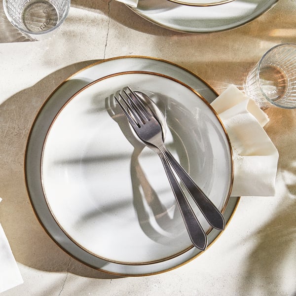 GLADELIG Assiette, gris, 25 cm