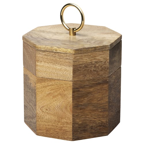 GOKVÄLLÅ Boîte avec couvercle, bois, 17x17x23 cm