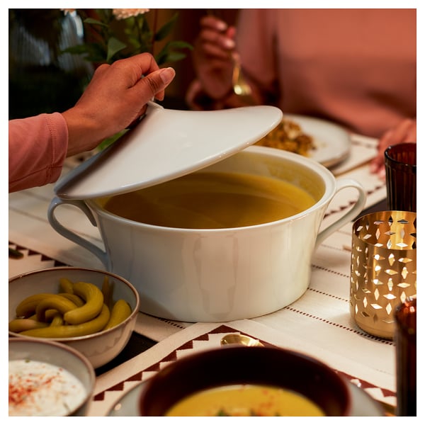 GOKVÄLLÅ Soupière, céramique/blanc, 4.7 l