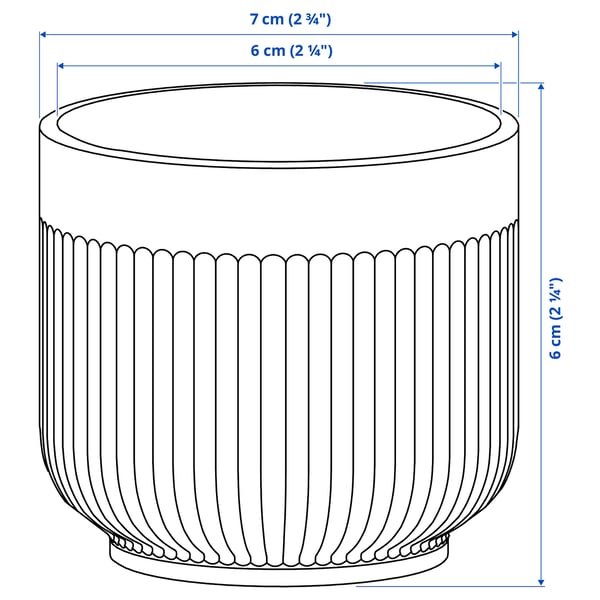 GRADVIS Cache-pot, intérieur/extérieur noir, 6 cm