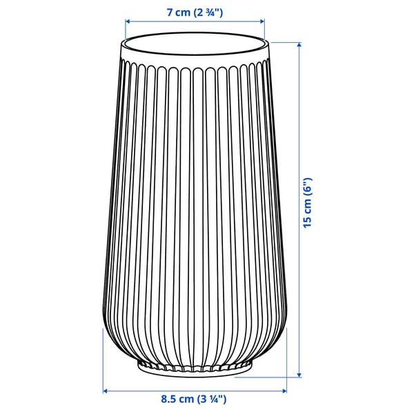 GRADVIS Vase, verre transparent, 15 cm