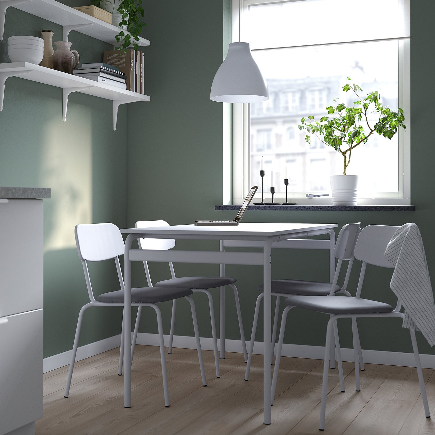GRÅSALA / GRÅSALA Table et 4 chaises, gris gris/gris, 110 cm