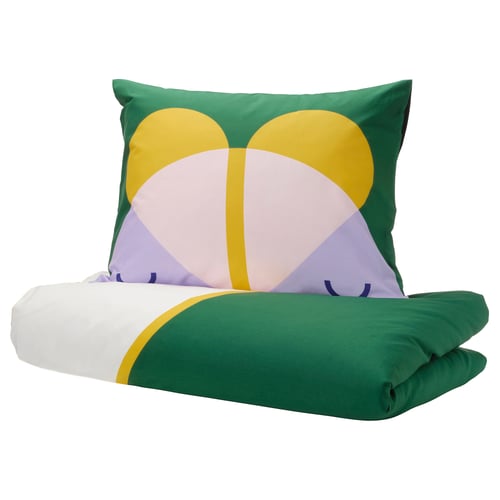 GREJSIMOJS Housse de couette et 1 taie, multicolore, 150x200/50x60 cm