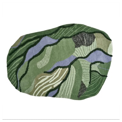 GREJSIMOJS Tapis, poils hauts, vert, 153x215 cm