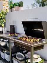 GRILLSKÄR Meuble av barbecue charbon, ext, acier inoxydable, 172x61 cm