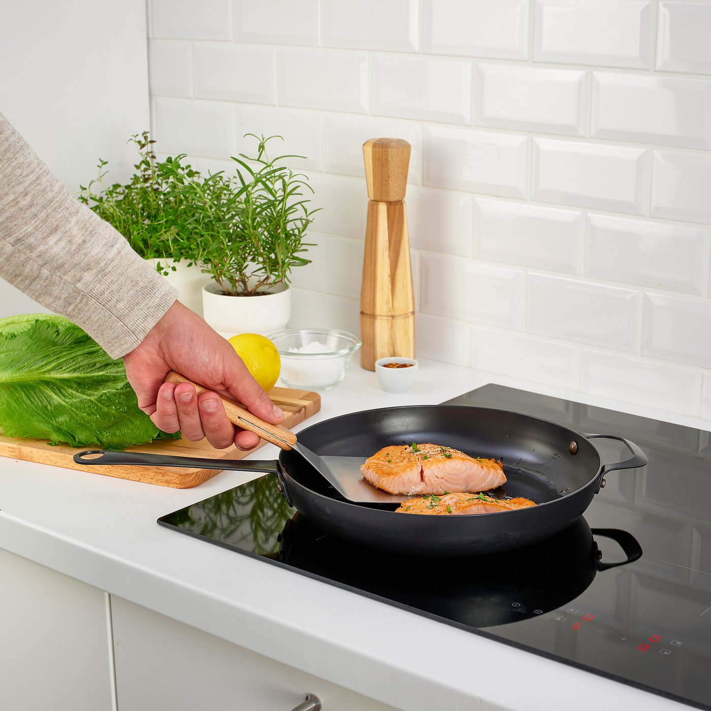 Set 2 Pièces Pour Hamburger - Spatule Et Presse En Acier Inoxydable, Poignée Bois