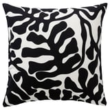 GRÖNKNAVEL Housse de coussin, noir blanc/extérieur intérieur, 50x50 cm