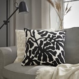 GRÖNKNAVEL Housse de coussin, noir blanc/extérieur intérieur, 50x50 cm