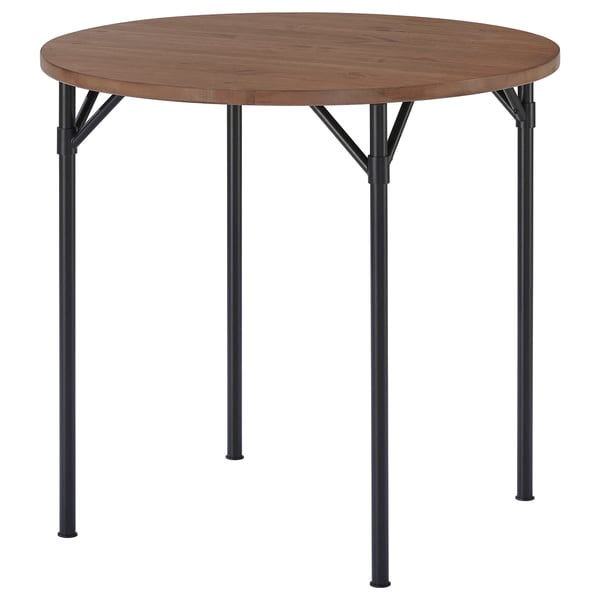 GRÖTÅN Table, pin/teinté brun, 80 cm