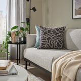 GULDFLY Housse de coussin, anthracite/blanc cassé, 50x50 cm