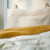 GULDVÄVARE Linge de lit enfant, 3 pièces, jaune foncé/beige, 60x120 cm