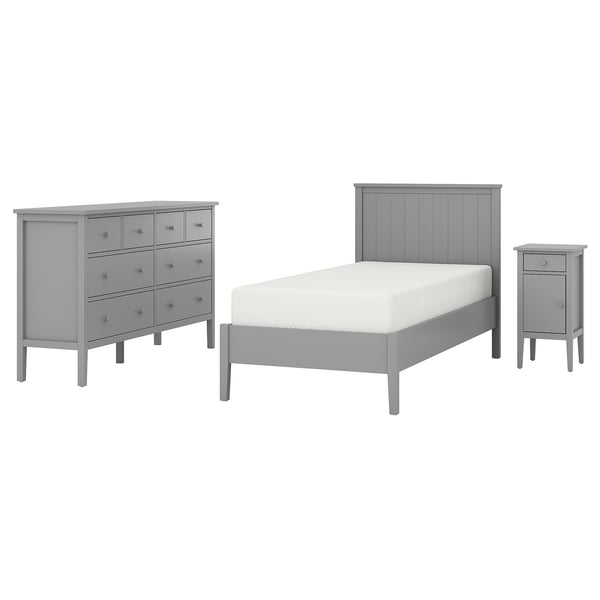 GULLABERG Mobilier chambre, lot de 3, gris, 90x200 cm
