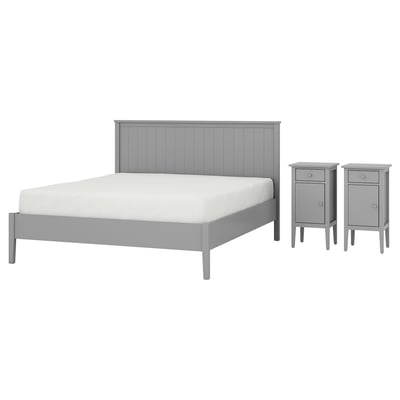 GULLABERG Mobilier chambre, lot de 3, gris, 160x200 cm