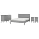 GULLABERG Mobilier chambre, lot de 4, gris, 160x200 cm