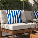 GULLBERGSÖ Housse de coussin, bleu motif rayé/extérieur intérieur, 50x50 cm