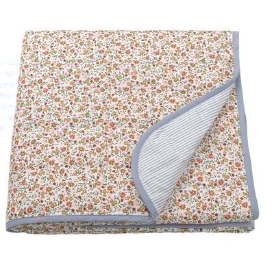 GULLNATTLJUS Couvre-lit, blanc/motif floral, 260x250 cm
