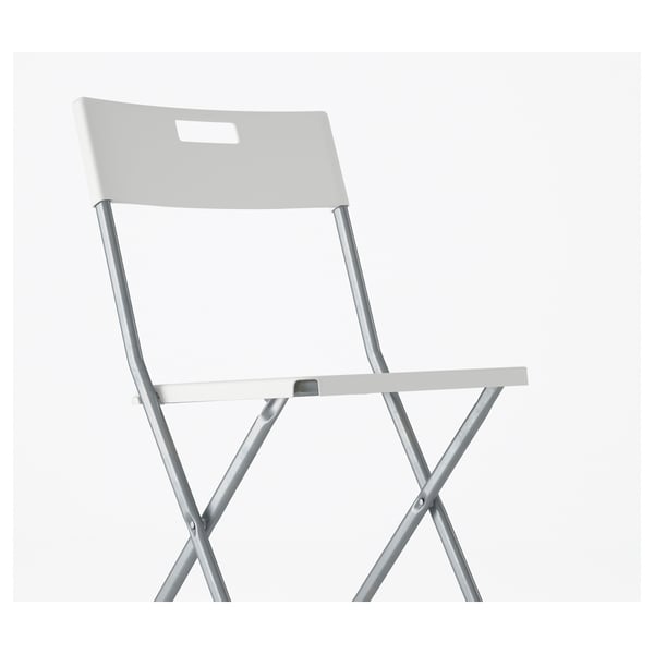 GUNDE Chaise pliante, blanc