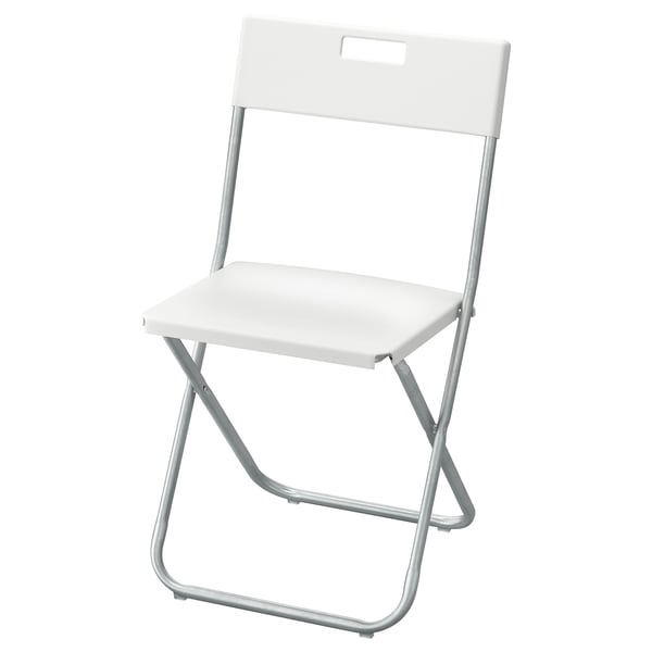 GUNDE Chaise pliante, blanc