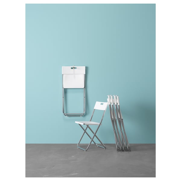 GUNDE Chaise pliante, blanc