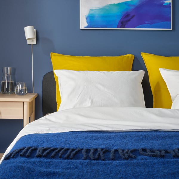 GURLI Housse de coussin, jaune, 65x65 cm