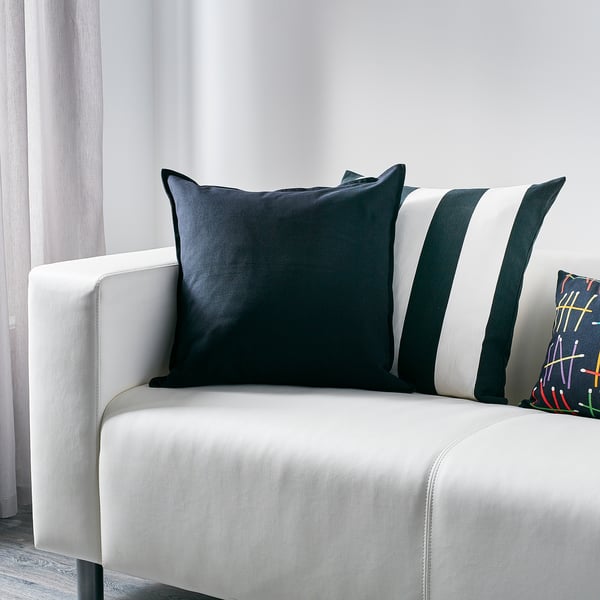 GURLI Housse de coussin, noir, 50x50 cm