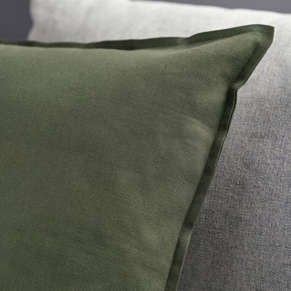 GURLI Housse de coussin, vert profond, 50x50 cm