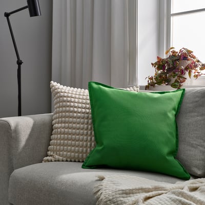 GURLI Housse de coussin, vert vif, 50x50 cm