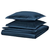 HAMPFLOCKEL Housse de couette et 2 taies, bleu foncé, 240x220/50x60 cm